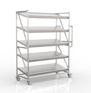Regalwagen für Behälter mit schrägen Regalböden, Breite 1300 mm, SP13050 - 4
