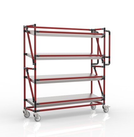 Regalwagen für Behälter mit schrägen Regalböden, Breite 1300 mm, SP13030 (4 Modelle) - 2