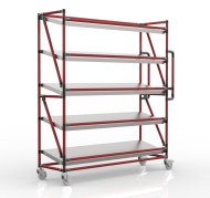 Regalwagen für Behälter mit schrägen Regalböden, Breite 1500 mm, SP15040 (3 Modelle) - 2