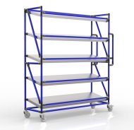 Regalwagen für Behälter mit schrägen Regalböden, Breite 1500 mm, SP15040 (3 Modelle) - 3