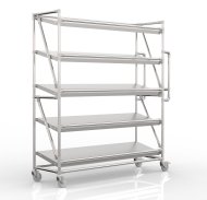 Regalwagen für Behälter mit schrägen Regalböden, Breite 1500 mm, SP15040 (3 Modelle) - 4
