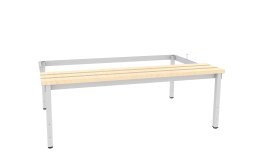 Untergebaute Economy Sitzbank mit Niveauausgleichsfüßen P433 W, Holzlatten