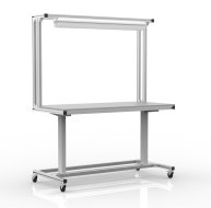Elektrisch höhenverstellbarer Tisch aus Aluminiumprofilen (zwei Varianten)