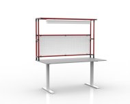 Arbeitstisch mit Aufbau und Lochblechpaneel 24031130, elektrisch höhenverstellbar - 1