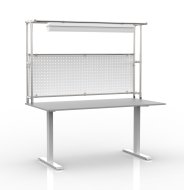 Elektrisch höhenverstellbarer Tisch mit Aufsatz und Lochblechpaneel 24031130 - 4
