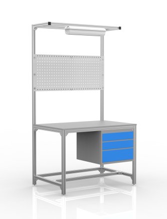 Werkbank aus Aluminiumprofilen, 3 Schubladen (verschiedene Varianten) - 1