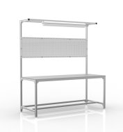 Werkbank aus Aluminiumprofilen mit Aufsatz (verschiedene Varianten)