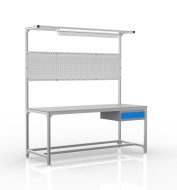 Werkbank aus Aluminiumprofilen, 1 Schublade (verschiedene Varianten)