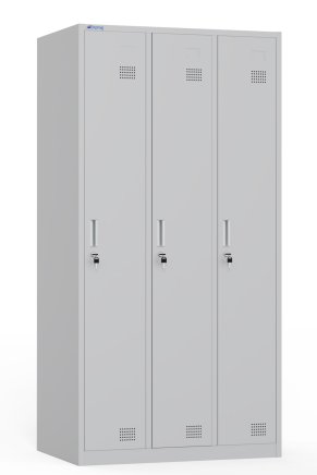 Garderobenschrank dreiteilig mit Drehriegelverschluss - 1