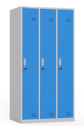 Garderobenschrank dreiteilig mit Zylinderschloss - 1