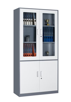 Aktenschrank  HDW-S-B04, mit Vollblech- und Glastüren - 1