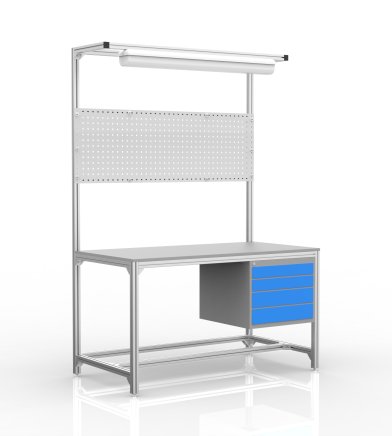 Werkbank aus Aluminiumprofilen, 4 Schubladen (verschiedene Varianten) - 1