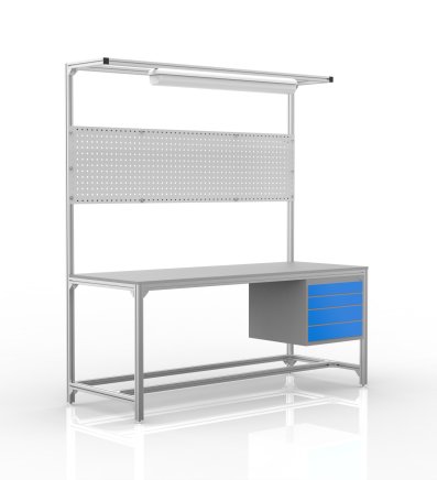 Werkbank aus Aluminiumprofilen, 4 Schubladen (verschiedene Varianten) - 1