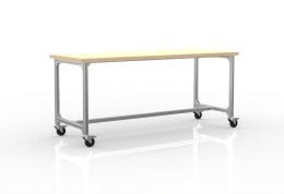 Fahrbarer Arbeitstisch aus Aluminiumprofilen, Breite 2000 mm