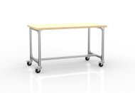 Fahrbarer Arbeitstisch aus Aluminiumprofilen, Breite 1500 mm