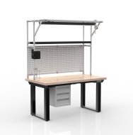 Elektrisch höhenverstellbarer Arbeitstisch mit Container und drei Schubladen 24111935
