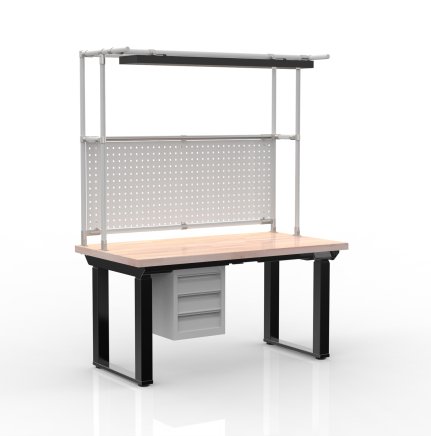 Elektrisch höhenverstellbarer Schreibtisch mit Container und drei Schubladen 24111938 - 1