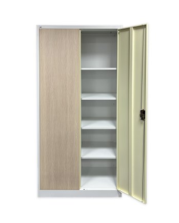 Großraumschrank JF-C34 weiß/Hellholzimitat - 3