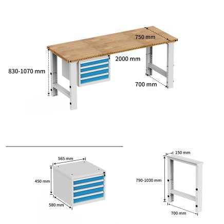 Werkbank EN_02_2014, höhenverstellbar - 4