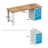 Werkbank mit Schubladenschrank HD_01_205 - 6
