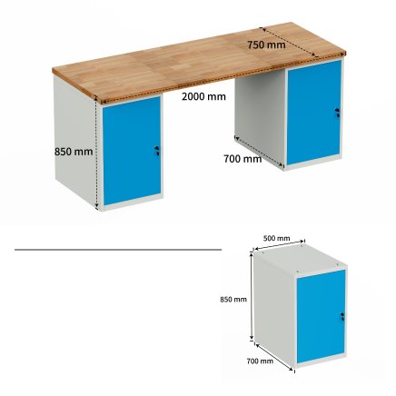Werkbank mit Kästen HD_20DD - 5