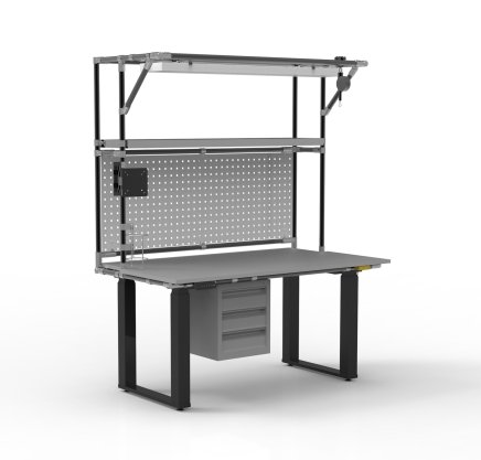 ESD Arbeitstisch, elektrisch höhenverstellbar, mit Aufsatz - 2