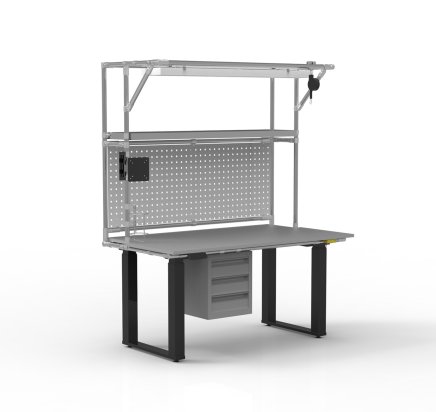 ESD Arbeitstisch, elektrisch höhenverstellbar, mit Aufsatz - 1
