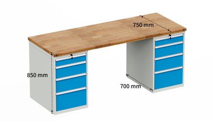 Werkbank mit Schubladenschrank HD_1544 - 1