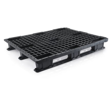 Kunststoffpalette mit Kufen, H x B x T 145 x 1000 x 1200 mm - 1