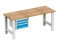 Werkbänke mit Buchenholzplatte und Unterbau-Schubladenschränken