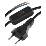 Netzkabel mit Schalter 2 m (2×0,75 mm²) – schwarz - 1