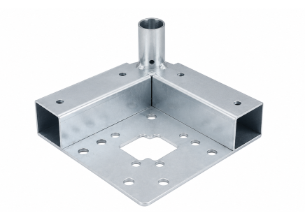 Eckhalter für Lenkrollen mit Anschraubplatte SJ-1-45×45_SV - 1