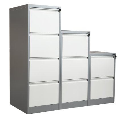 Hängeregistraturschrank HD, 4 Schubläden, Format DIN A4 grauweiß - 2