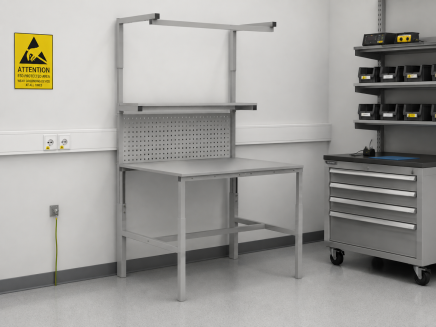 Antistatischer höhenverstellbarer Tisch Enprag SPEXESD, 1500 × 700 mm - 2