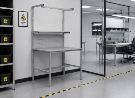 Antistatischer höhenverstellbarer Tisch Enprag SPEXESD187, 1800 × 700 mm - 2