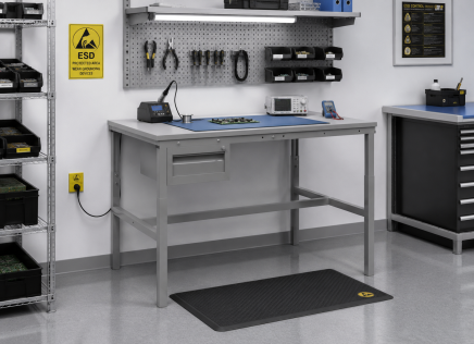 Antistatischer höhenverstellbarer Tisch Enprag SPESD, 1800 × 900 mm - 2