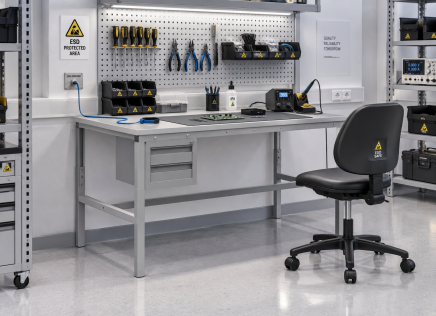 Antistatischer höhenverstellbarer Tisch Enprag SPESD, 1500 × 900 mm - 2