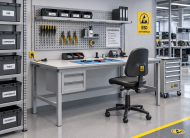 Antistatischer höhenverstellbarer Tisch Enprag SPESD, 1800 × 900 mm - 2