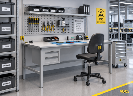 Antistatischer höhenverstellbarer Tisch Enprag SPESD, 1800 × 900 mm - 2