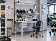 Antistatischer höhenverstellbarer Tisch Enprag SPEXESD, 1800 × 700 mm - 2