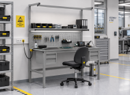 Antistatischer höhenverstellbarer Tisch Enprag SPEXESD, 1800 × 700 mm - 2