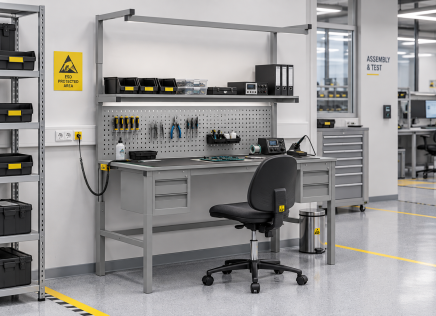 Antistatischer höhenverstellbarer Tisch Enprag SPEXESD, 1800 × 700 mm - 2