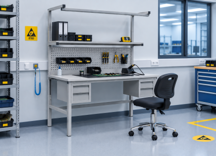 Antistatischer höhenverstellbarer Tisch Enprag SPEXESD, 1500 × 900 mm - 2