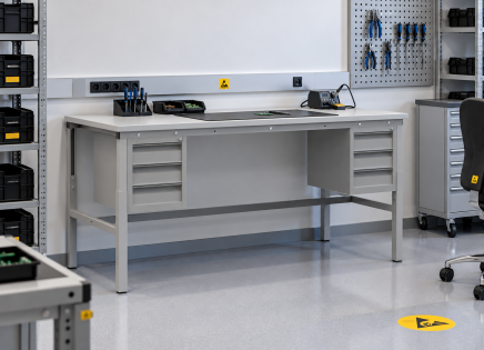 Antistatischer höhenverstellbarer Tisch Enprag SPESD, 1800 × 900 mm - 2