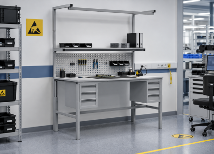 Antistatischer höhenverstellbarer Tisch Enprag SPEXESD, 1800 × 900 mm - 2