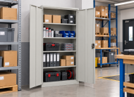 Metall-Flügeltürenschrank mit Fachböden Enprag JF-C01, Weiß - 9