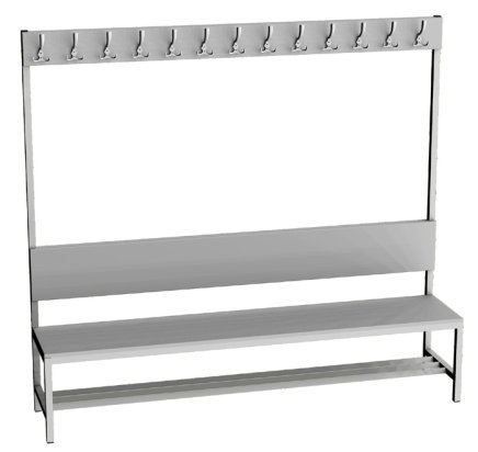 Garderobenbank  LAV 20V - Breite 2000 mm - 1