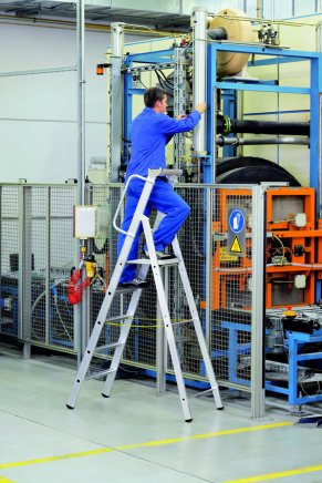 Z600 Gebördelte Stufen-Stehleiter mit großer Plattform und Ablage (7 Modelle) - 1