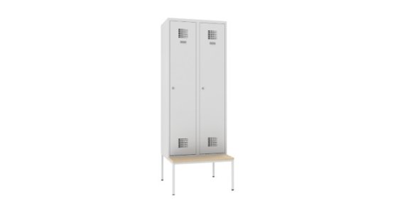 Spinde mit untergebauter Sitzbank