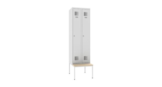 Garderobenschränke mit untergebauter Sitzbank